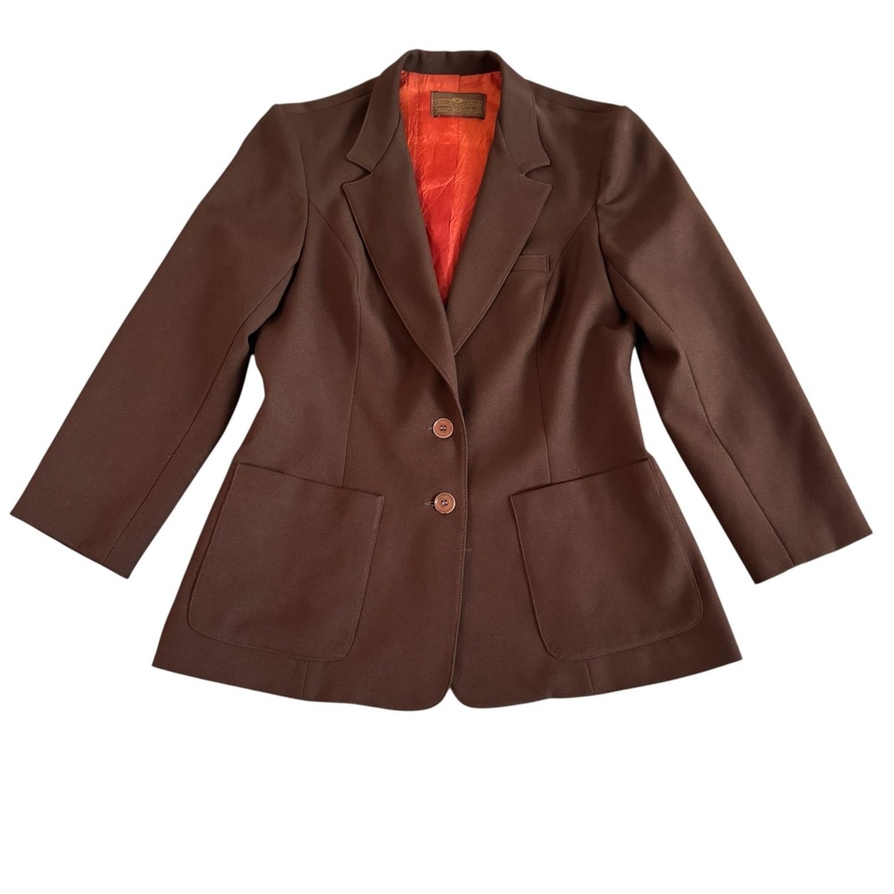 Levi Strauss 12 Brown Vintage Two Button Patch Pocket Womens Blazer 75291-9526